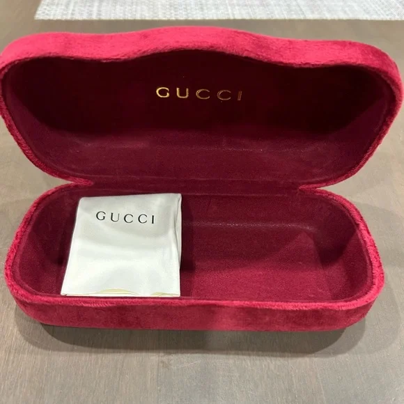 NWOT Gucci glasses case NWOT Gucci Brown Leather Sunglasses Case Foldable Plus  main image 3